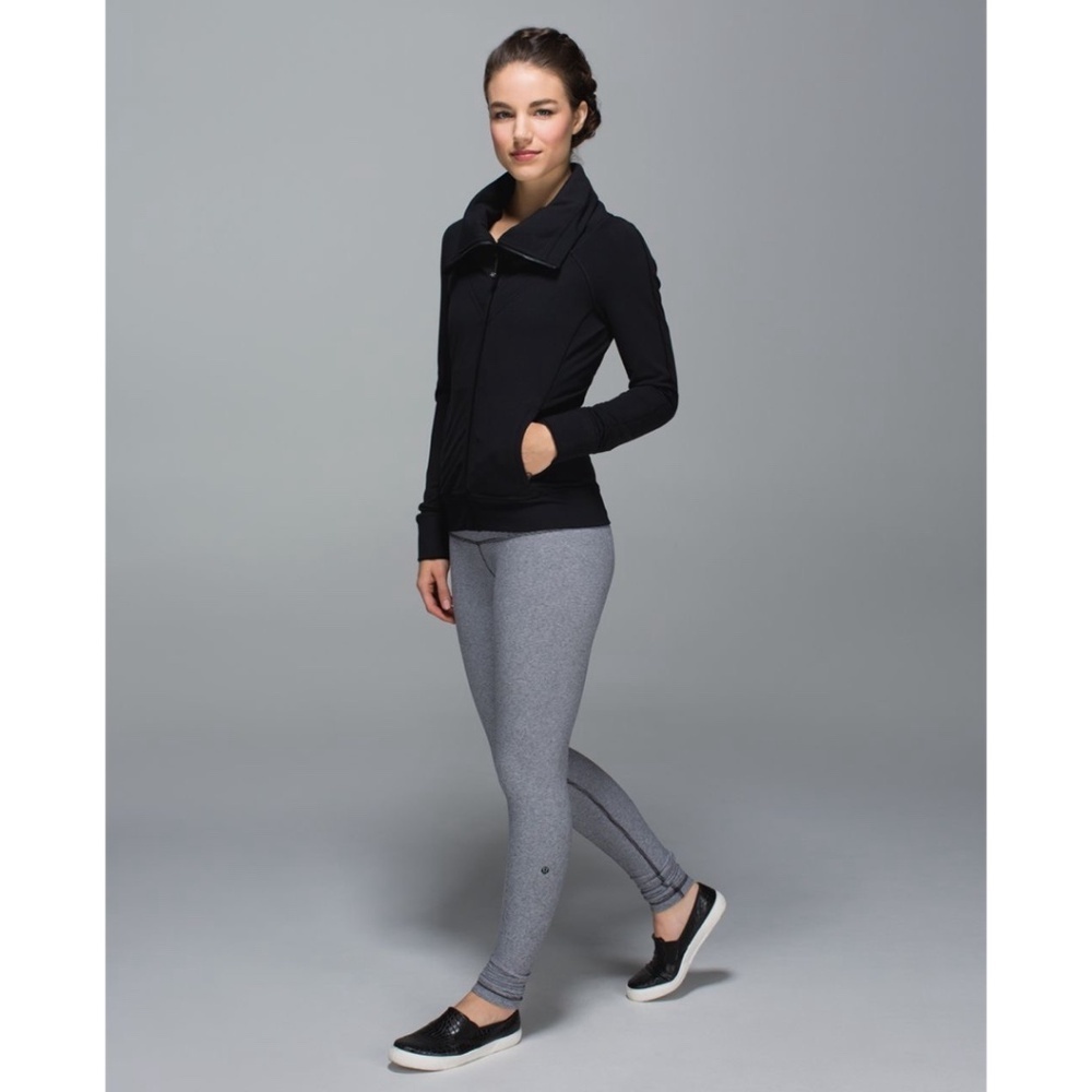 Lululemon Wunder Under Pant Cotton Stripe Black White Legging RARE